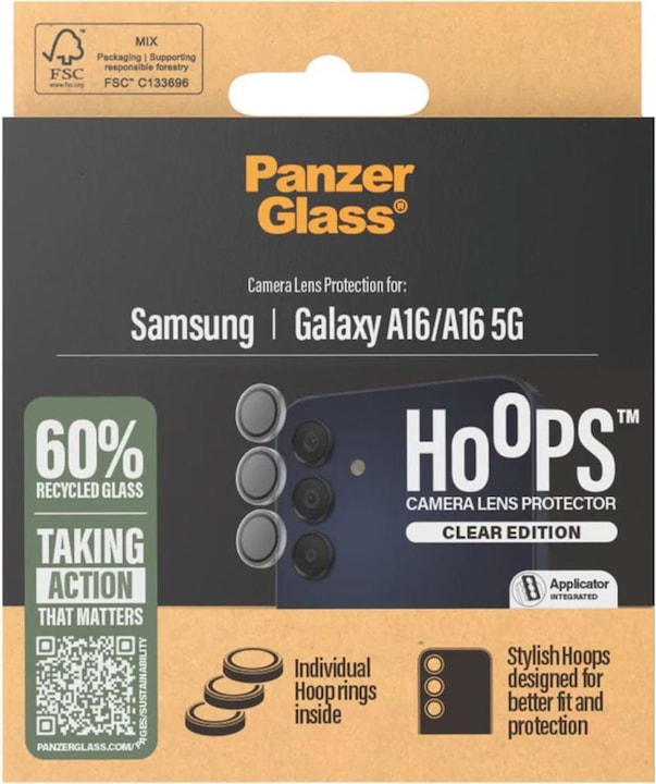 Produktbild PanzerGlass Hoops Camera Lens Protector (1 Stück, Samsung Galaxy A15, Samsung Galaxy A15 5G, Samsung Galaxy A16 5G, Samsung Galaxy A16)