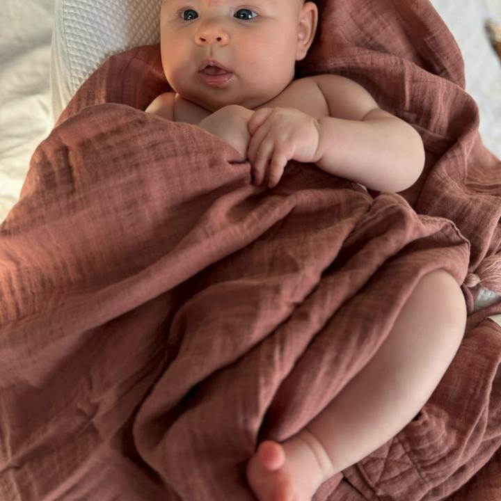 Image du produit Beberotti Orgaic Muslin Tasseled Throw Blanket (couverture) (145 x 100 cm)