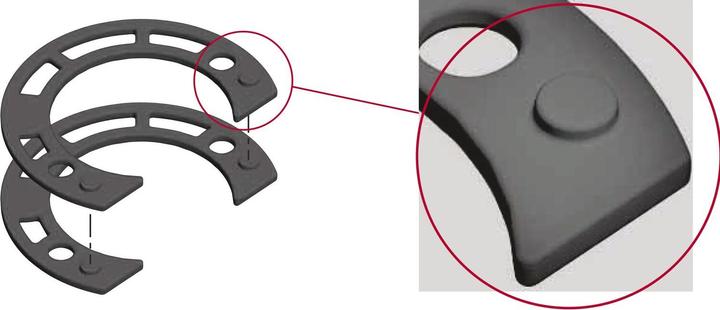 Actual product image Italiana Ferramenta KIMANA SKIN spacer plate for flap hinge, height 1.5 mm (1 pcs.)