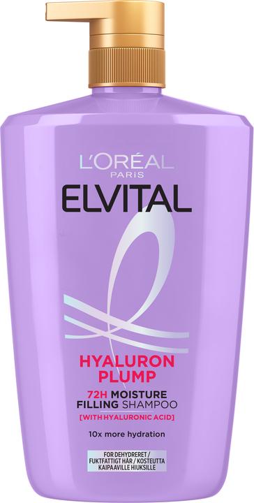 Produktbild L'Oréal Paris L'Oréal - Elvital Hyaluron Plump Shampoo for dehydrated hair - 1000 ml (Flüssiges Shampoo, 1000 ml)