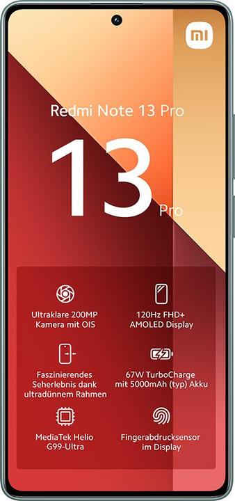 Produktbild Xiaomi Redmi Note 13 Pro (512 GB, Forest Green, 6.67", Dual SIM, 4G)