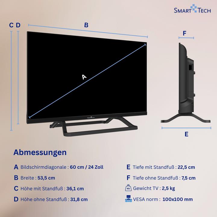 Immagine prodotto Smart Tech 24HN01V3CA Tv Led 24 pollici (24", LED, HD)