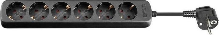 Varia Steckdosenleiste 6-fach Schutzkontakt, schwarz, 3m (6x, CEE 7/3, 3 m)
