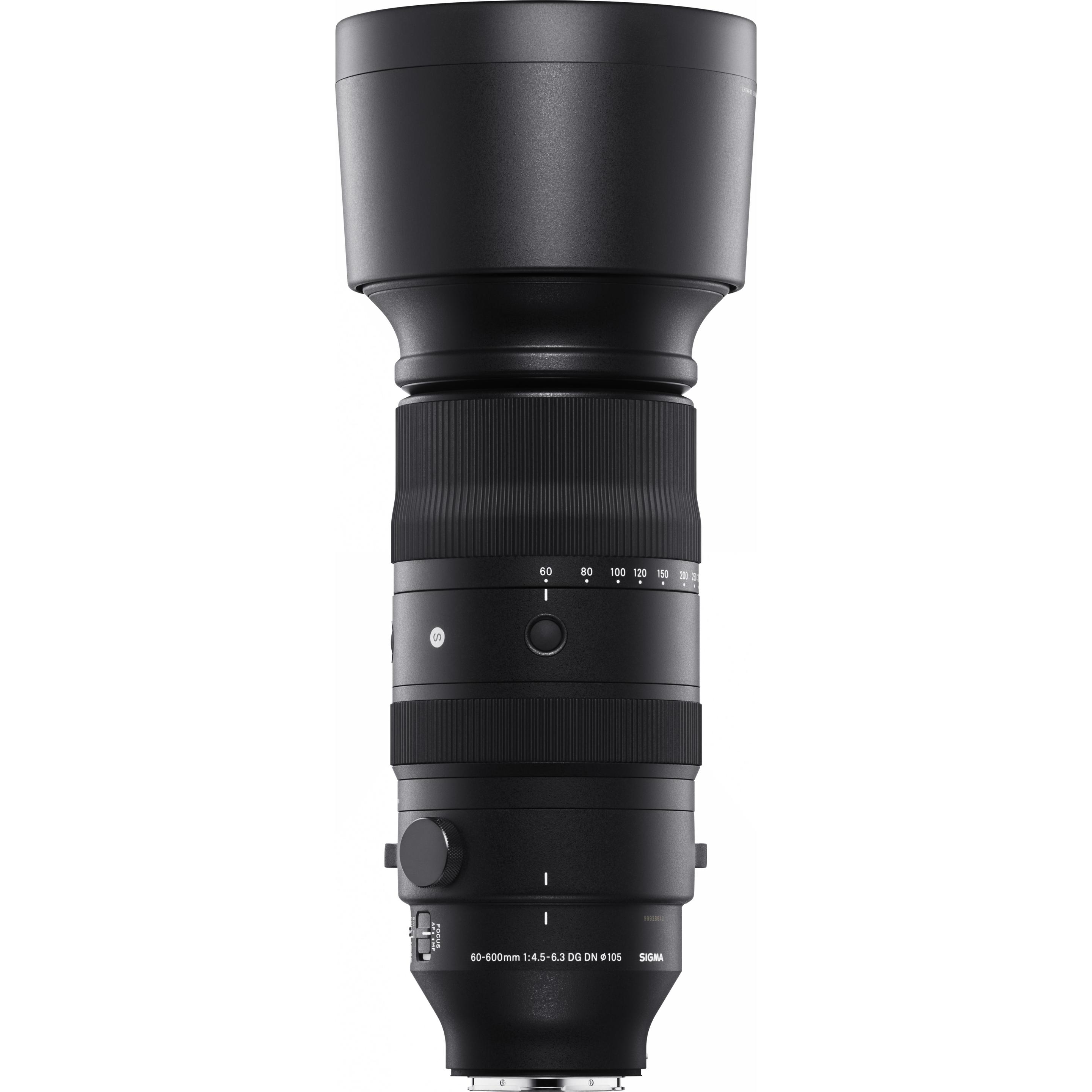 Sigma 60-600 mm F4.5-6.3 DG DN OS Sport, Sony-E (Sony E, Full frame), Obiettivo, Nero