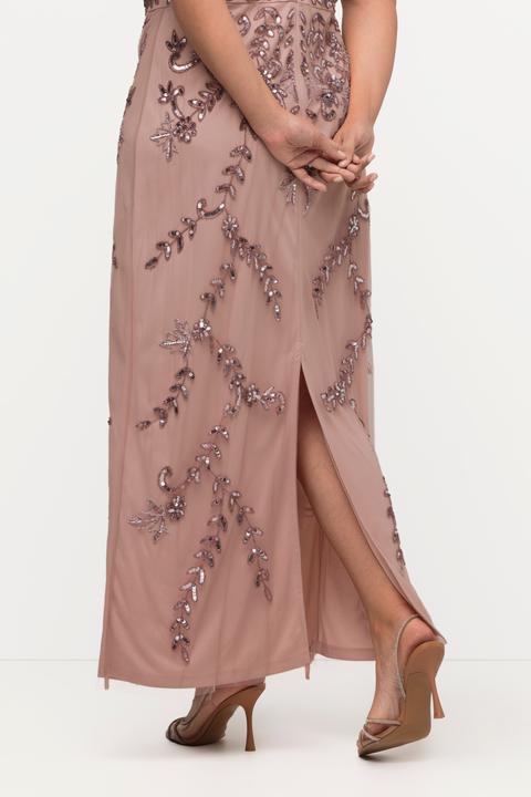Produktbild Ulla Popken Trägerkleid, Pailletten, A-Linie, V-Ausschnitt, ärmellos (50)