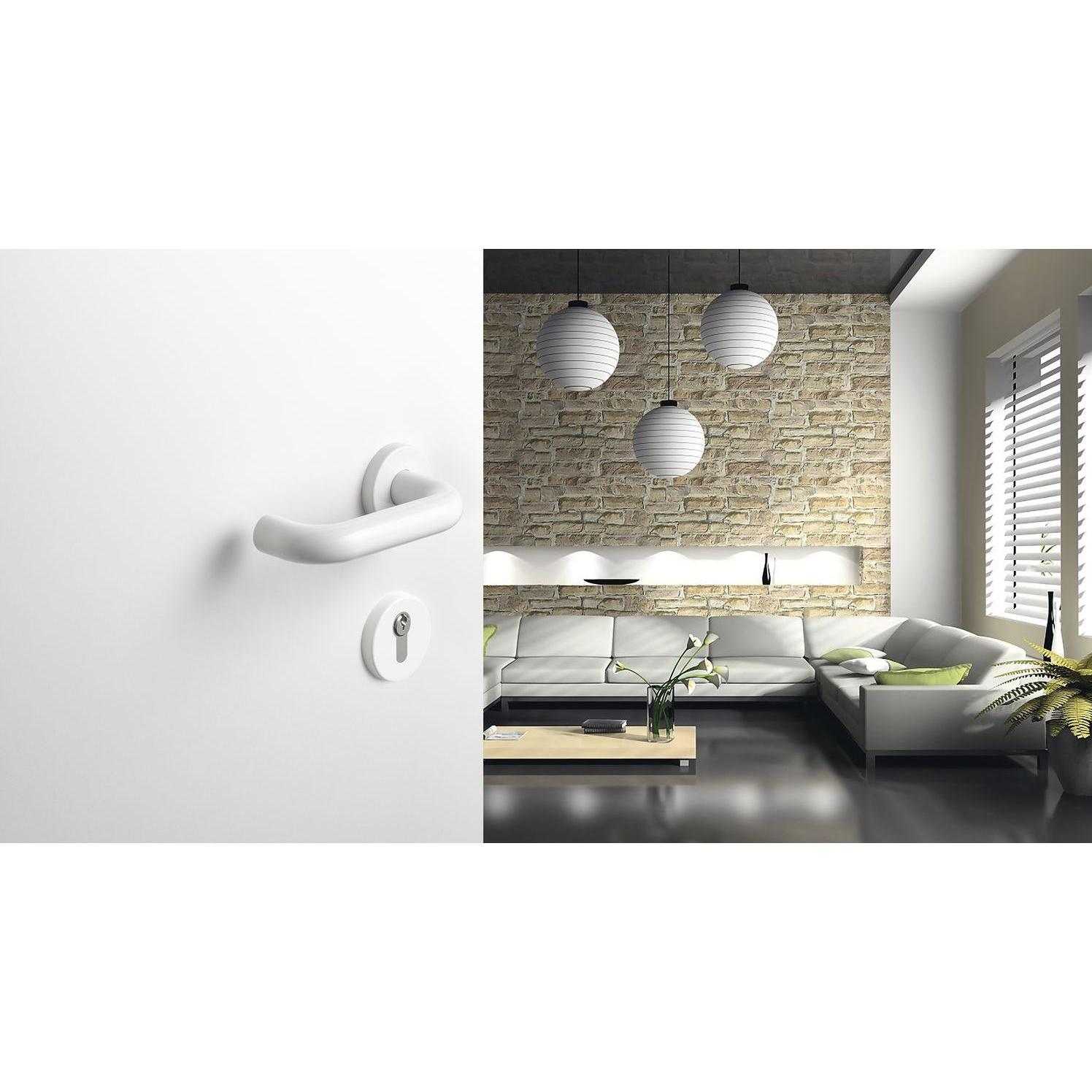 Thumbnail - Hewi, Türgriff + Fenstergriff, Türbeschlag 111.20 R FH Türgriff für Innentür auf Rosette PZ reinweiss (Türgriff)