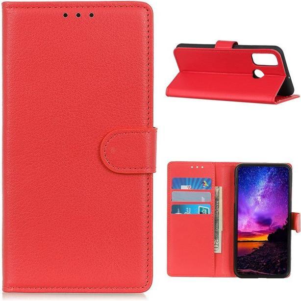 Thumbnail - MU Classic Litchi Leder Bookcover Series (Wiko View 5, Wiko View 5 Plus), Smartphone Hülle, Rot