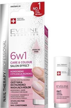Actual product image Eveline Nail Therapy 6w1 Care & Colour skoncentrowana odżywka do paznokci Sparkling Pink 5ml (5 ml)