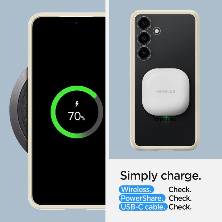 Actual product image Spigen Ultra Hybrid Sam S24 S921 beżowy/mute beige ACS07416 (Samsung Galaxy S24, Samsung Galaxy S24 Ultra)