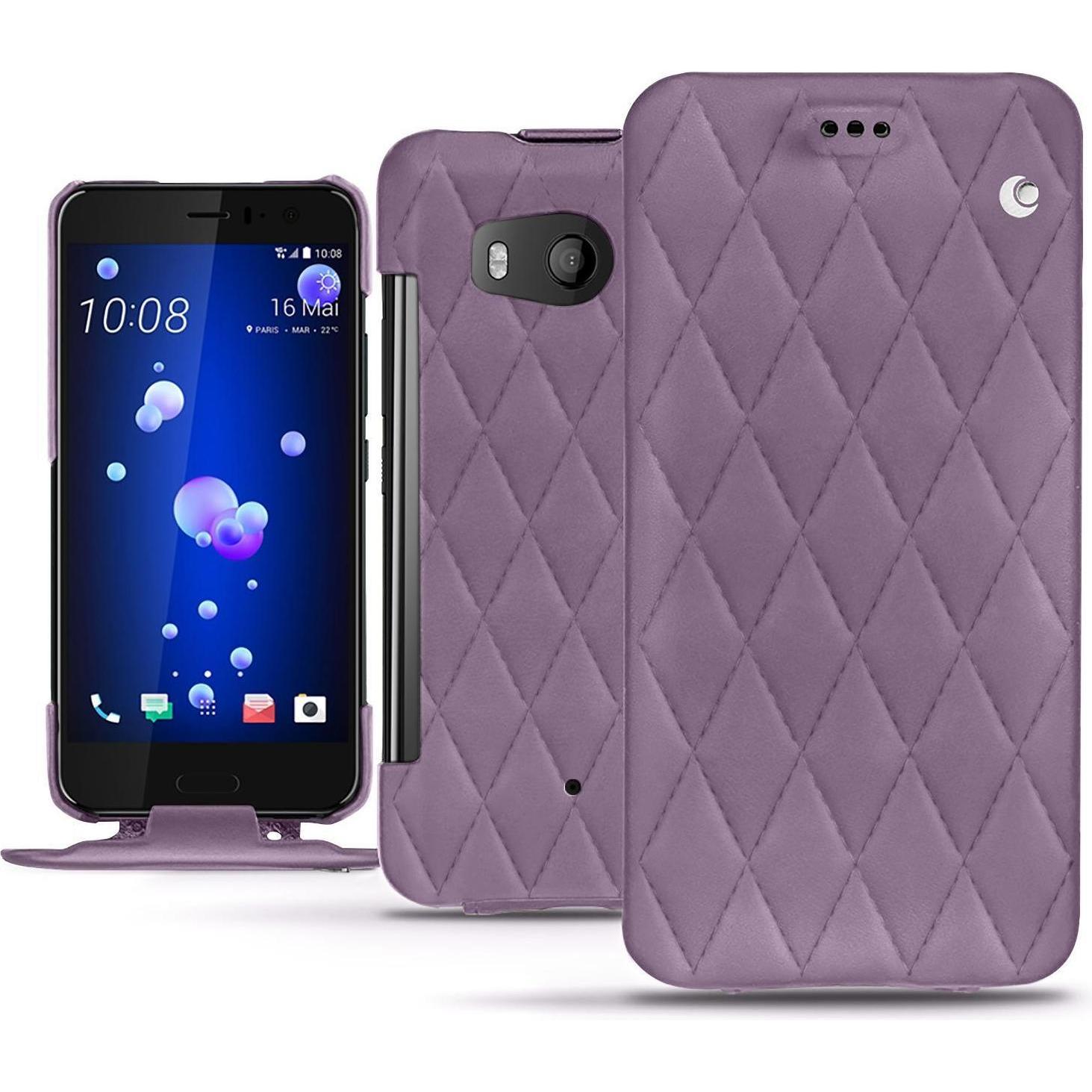 Thumbnail - Noreve Lederschutzhülle vertikal (HTC U11), Smartphone Hülle, Violett