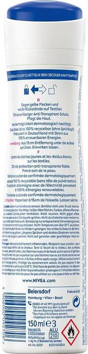 Actual product image NIVEA Black & White Invisible Clear (Spray, 150 ml)