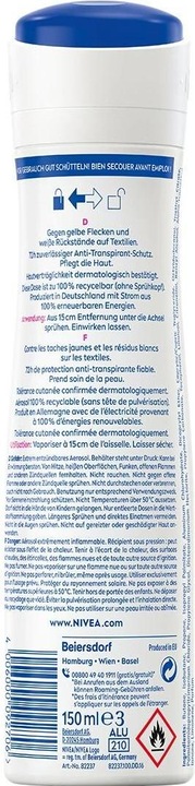 Immagine prodotto NIVEA Black & White Invisible Clear (Getto vaporizzato, 150 ml)