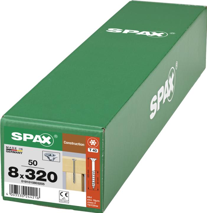 Actual product image Spax Countersunk screw WIROX partial thread T-Star Plus Ø 8.0 x 320 mm (50 pieces) (50 Screws per piece)