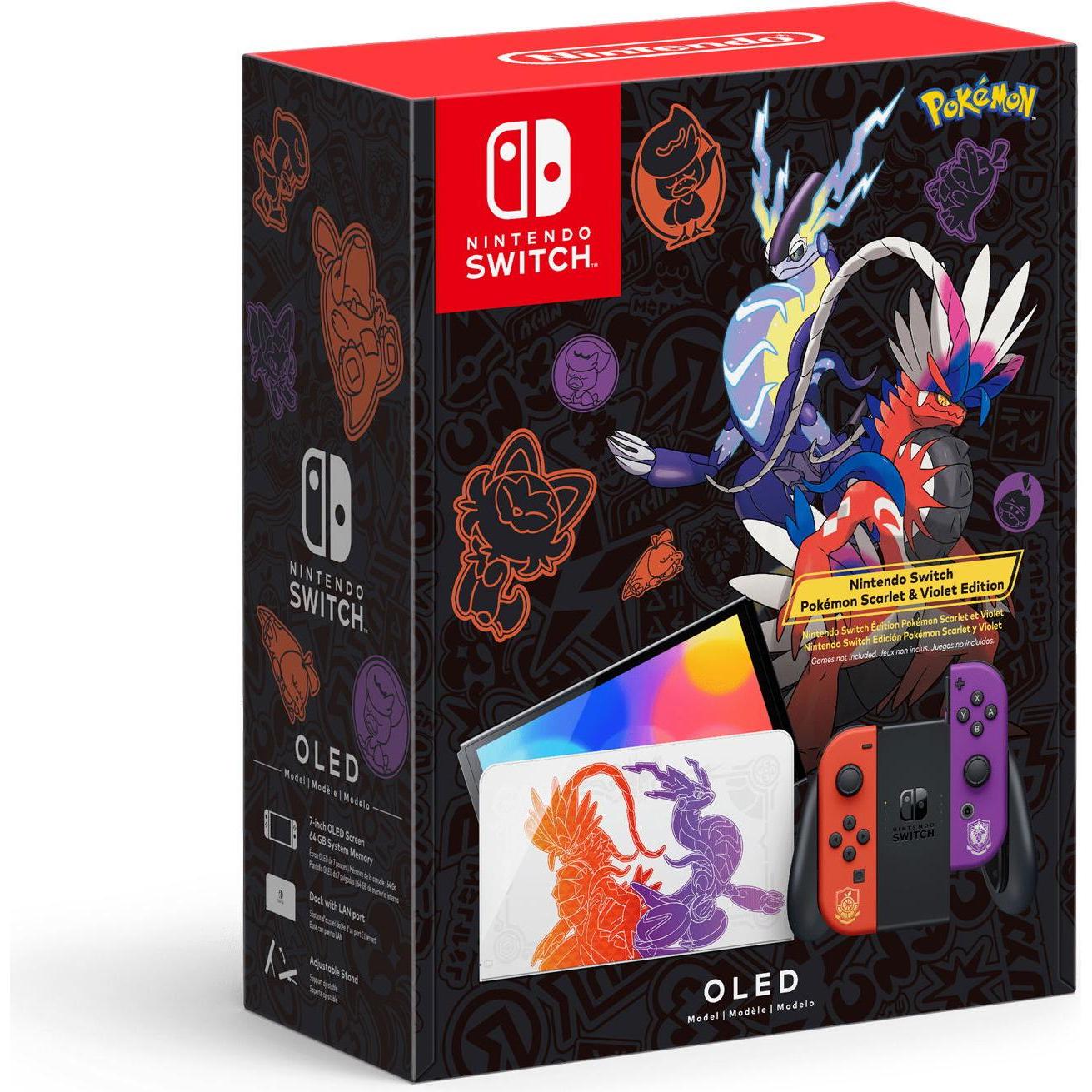Nintendo Switch OLED Console - Pokemon Scarlet and Violet, Console, Rosso, Bianco, Viola