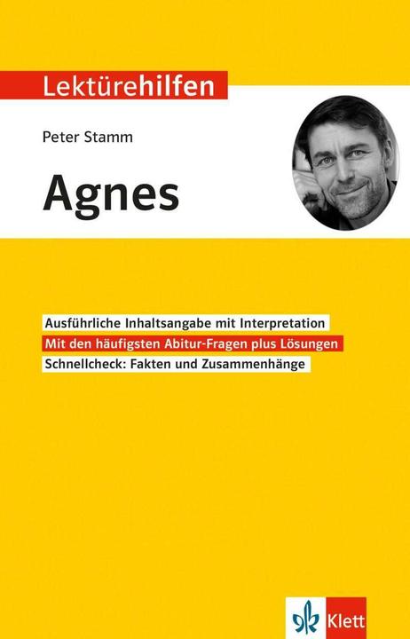 Produktbild Lektürehilfen Peter Stamm "Agnes" (Deutsch, Johannes Wahl, 2017)