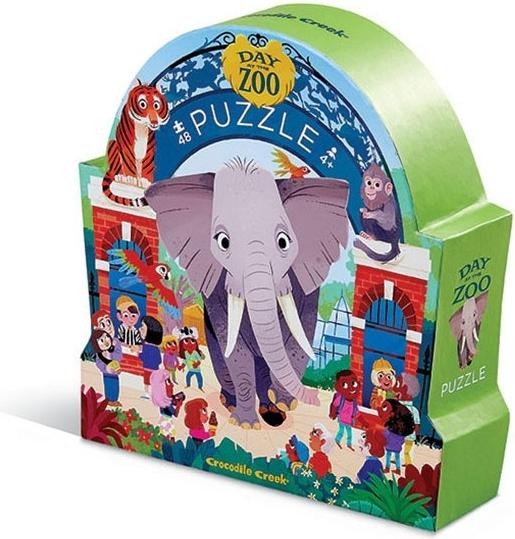 Actual product image Crocodile Creek Puzzle Day at the Zoo 48pcs. (48 pieces)