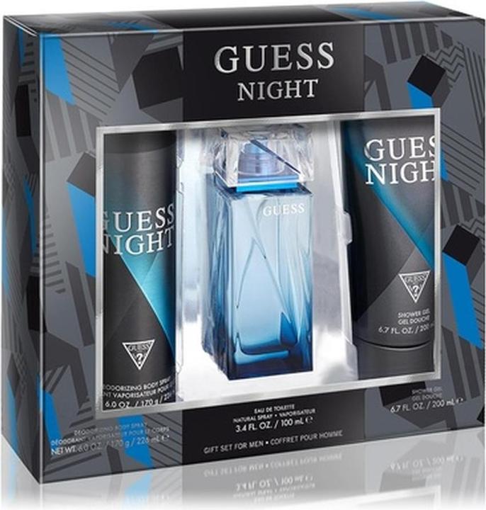 Guess Night Men Eau de Toilette 3-Delige Geschenkset - Cologne Spray 3.4 Fl. Oz., Deodoriserende (Parfum set)