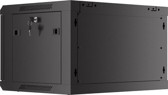 Image du produit Lanberg Nástěnná jednodílná skříň 19", 6U/600x450, (v rozloženém stavu), perforované dveře, černá ( (10.86 HE, Rack 19 pouces)