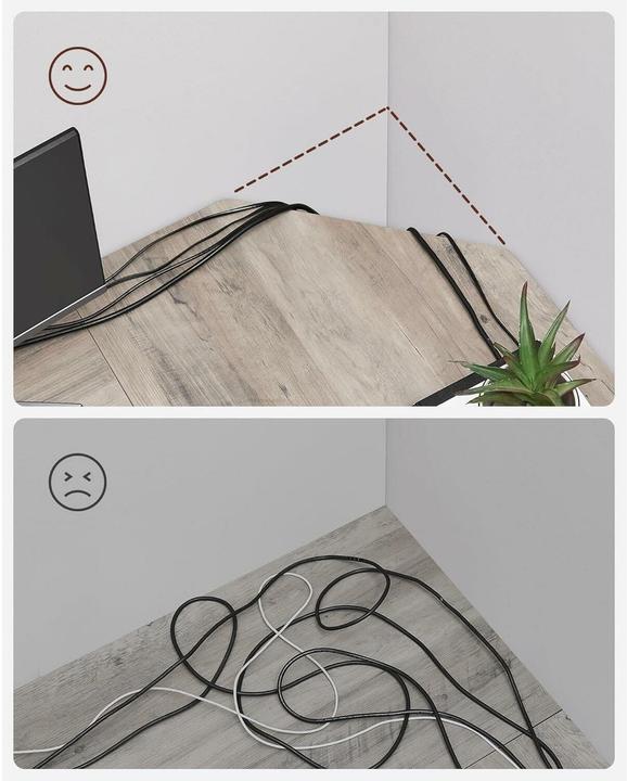 Actual product image Vasagle Desk greige L-shaped, 8-leg frame black 88.0 / 138.0 x 49.0 cm (138 x 138 x 76 cm)