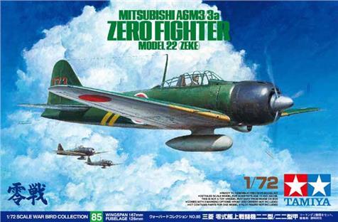 Actual product image Tamiya Mitsubishi A6M3/3a Zero Fighter Model 22 (Zeke)