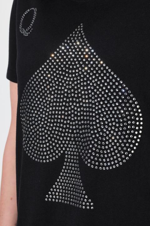 Immagine prodotto Miamoda T-shirt dal taglio svasato con brillantini e design con carte (42)