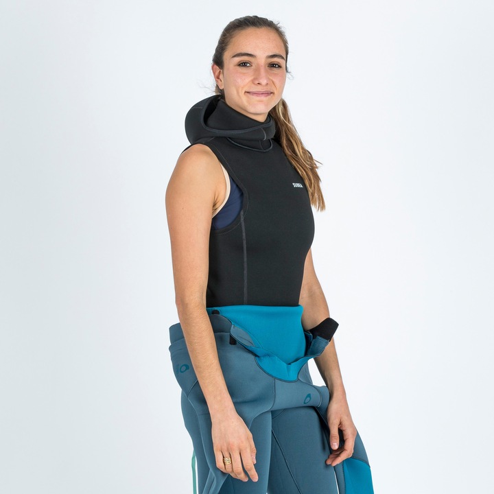 Image du produit Subea Top de plongée avec capuche 3/2 mm néoprène - Noir/Gris (3/2 mm, S)