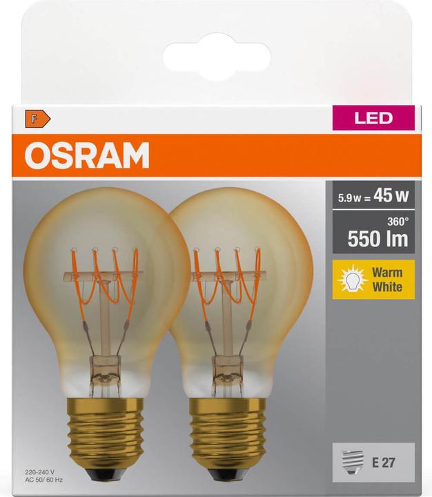 Produktbild Osram Led Base Classic A (E27, 550 lm, 2 x)