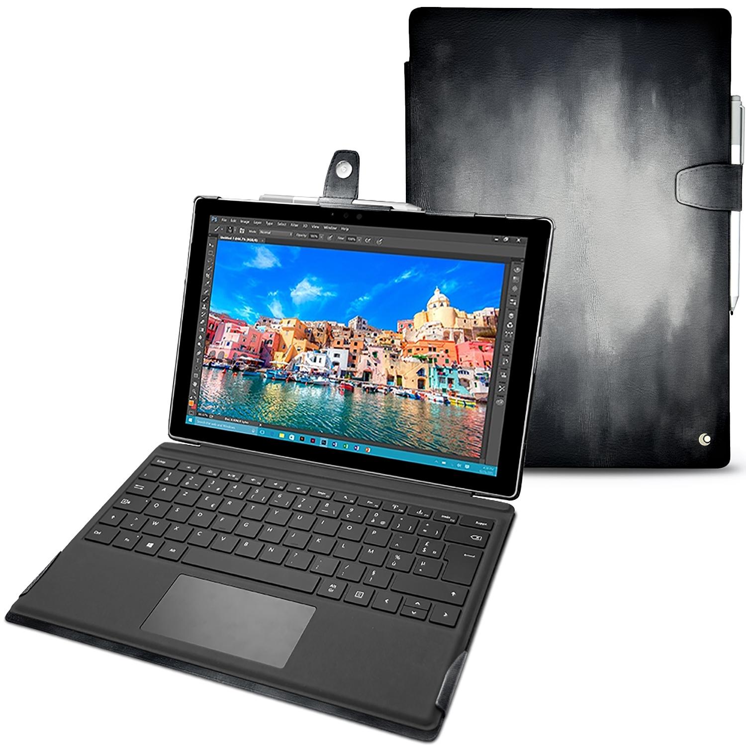 Noreve Lederschutzhülle (Surface Pro 4), Tablet Hülle, Grau