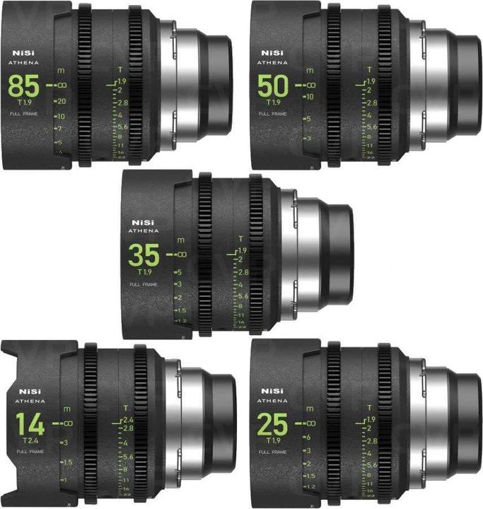 Immagine prodotto Nisi Kit Prime ATHENA (14mm / 25mm / 35mm / 50mm / 85mm) con attacco PL (Arri) (novità) (Full frame)
