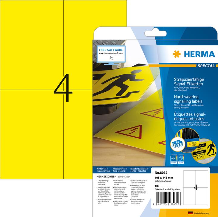 Actual product image HERMA Weatherproof shipping labels A4