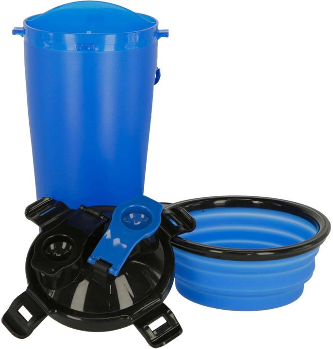 Produktbild Kerbl Futter- und Wasserbehälter 2x350ml, inkl. Reisenapf, blau (35 cl)