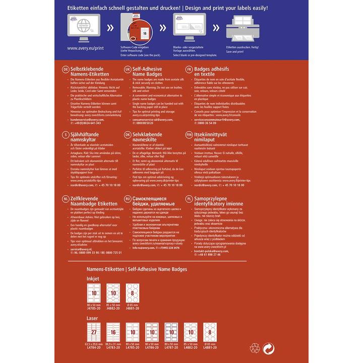 Actual product image Avery Name labels