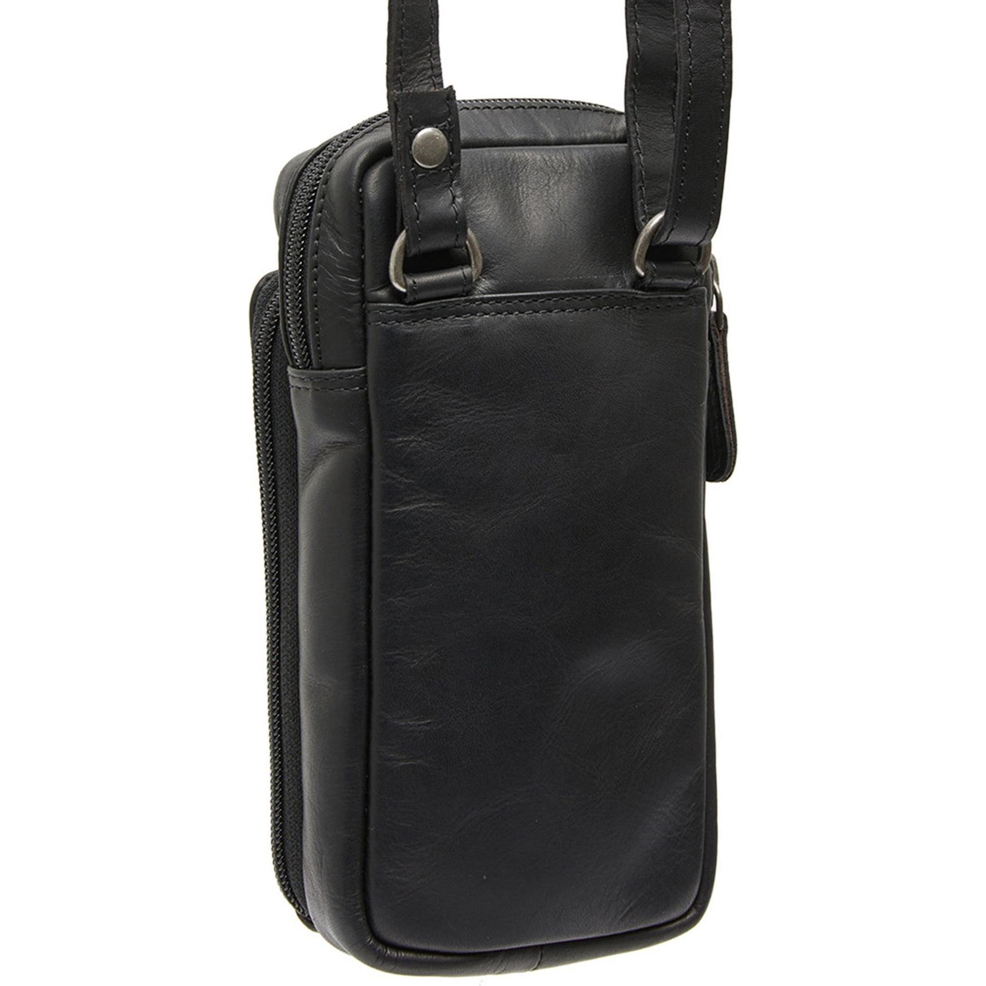 The Chesterfield Brand, Handtasche, Valdes Handytasche Leder 10 cm, Schwarz