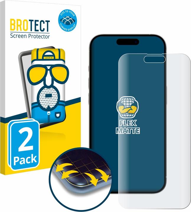 Produktbild BROTECT Full-Cover Displayschutz Matt (2 Stück, Apple iPhone 15 Plus)
