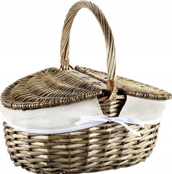 Kesper Shoppingkorb Weide mit Textilfutter 40x28x36 cm