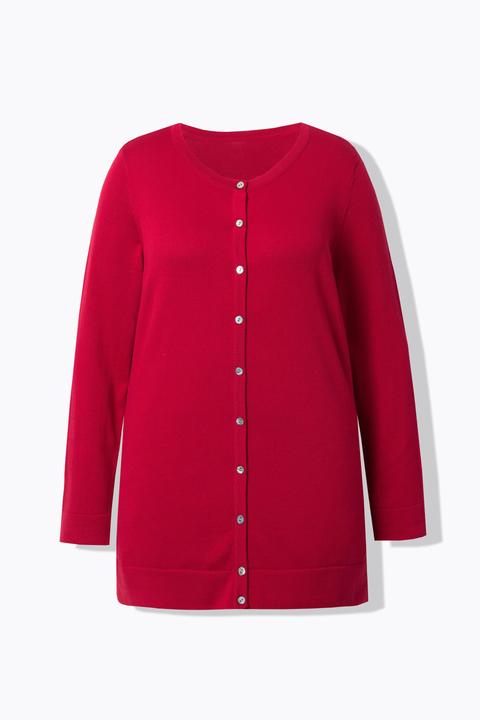 Produktbild Ulla Popken Twinset-Strickjacke, Rundhals, Langarm, Pima Cotton (54)