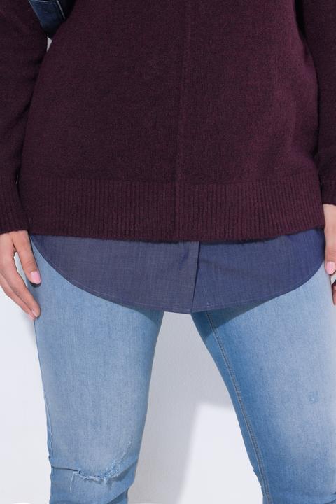 Produktbild Ulla Popken Blusen-Verlängerung, Jeansoptik, A-Linie, Knöpfe (46, 48)