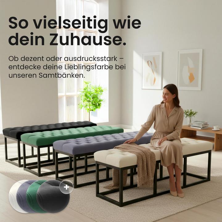 Produktbild CLP Polson Samt Schwarz (150 cm)