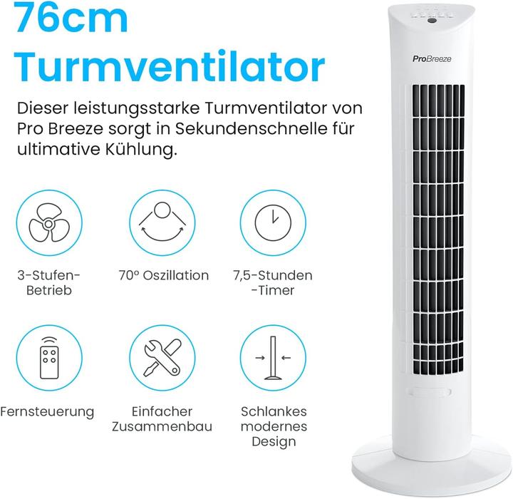 Image du produit Breeze Ventilateur de tour Blanc (54 dB)