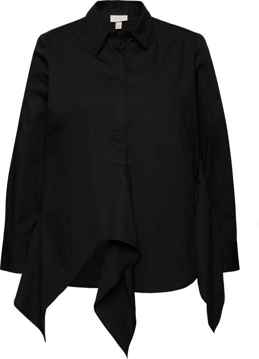 Immagine prodotto Ulla Popken Blusa in cotone biologico con drappeggio, colletto da camicia e maniche lunghe (54)