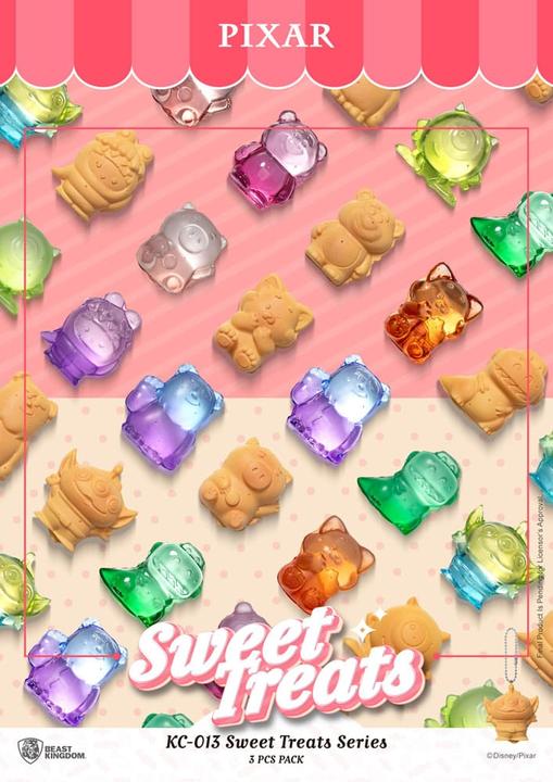 Actual product image Beast Kingdom Pixar Sweet Treats Series key ring 3-pack 4 cm