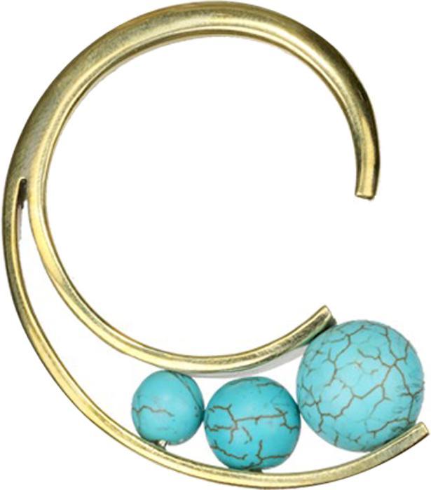 Immagine prodotto Star Piercing Ohrgewicht Haken vergoldet mit drei Türkis Steinen (Ottone, Mnerale)