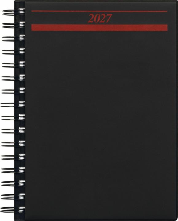 Produktbild rido/idé 7021822907 Buchkalender Mod. Timing 1 2027 A5, Kunststoff, schwarz (A5, 1 Woche / 1 Seite)