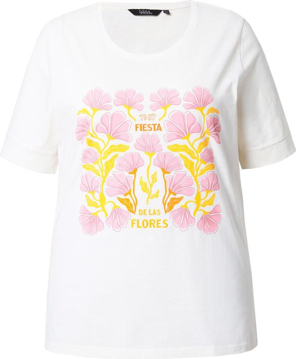 Immagine prodotto Ulla Popken T-shirt con design floreale, ricami, scollo a girocollo e mezze maniche (50, 52)