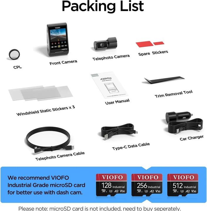 Produktbild Viofo A229 Pro 2CH (Eingebautes Mikrofon, 4K)