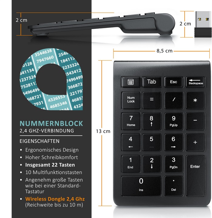 Produktbild Aplic Wireless Numpad (DE, Kabellos)