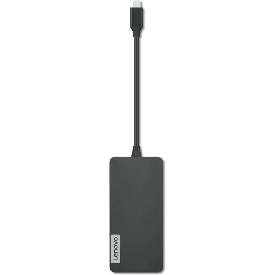 Lenovo PCG Hub (USB-C, 7 Ports), Dockingstation + USB Hub, Grau