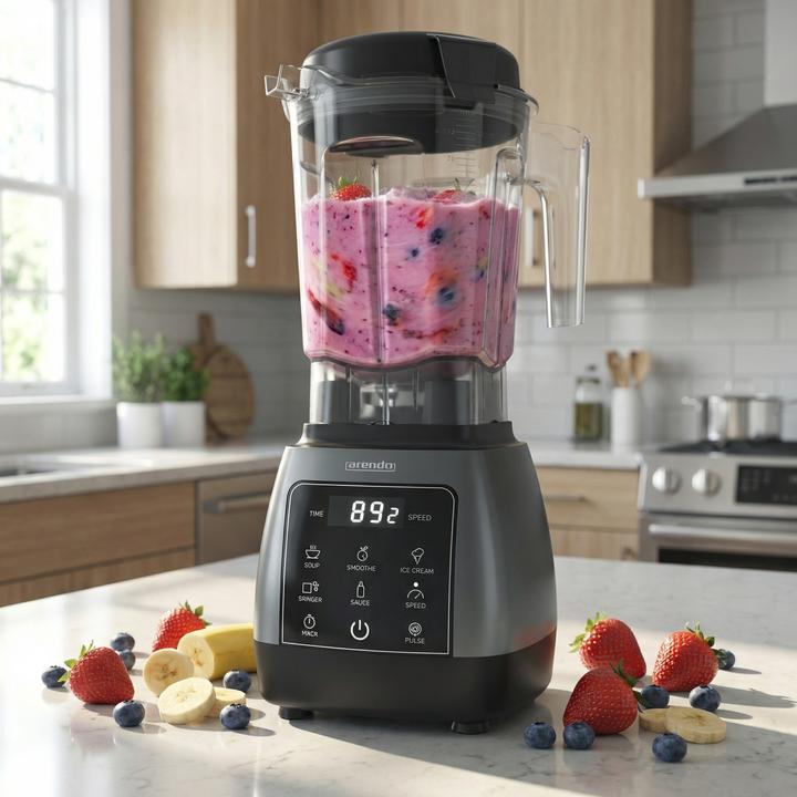 Image du produit Arendo Hochleistungs-Standmixer 2000 W, 2 L, Touchpanel, 24.000 U/min, Puls, 5 Programme, Timer, Display (2000 W)