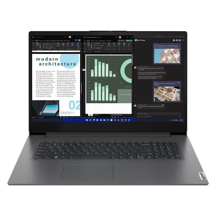 Lenovo V17-IRU Intel U300/8GB/512GBSSD/IPS/FPR ohne OS (17.30", 512 GB, 8 GB, DE), Notebook, Grau