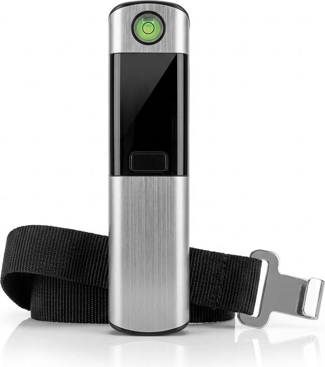 Bearware Kofferwaage digital mit Wiegeband & Haken, bis 50 kg, für Reisen, Gepäckwaage mit Display, schwarz (Kofferwaage)